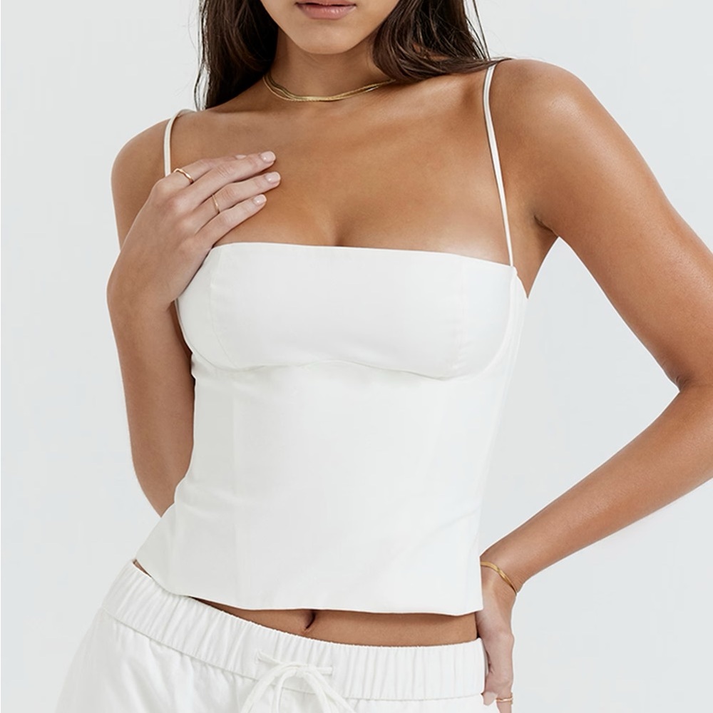 House of CB Audette structured corset top white xs